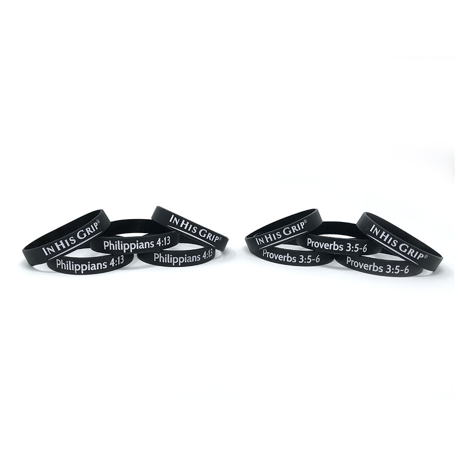 In His Grip Wristbands Adults-(5) Proverbs & (5) Philippians